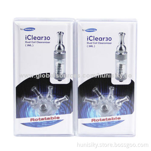 Wholesale largest vapor e cig, dual coil clearomizer, iclear 30 atomizer